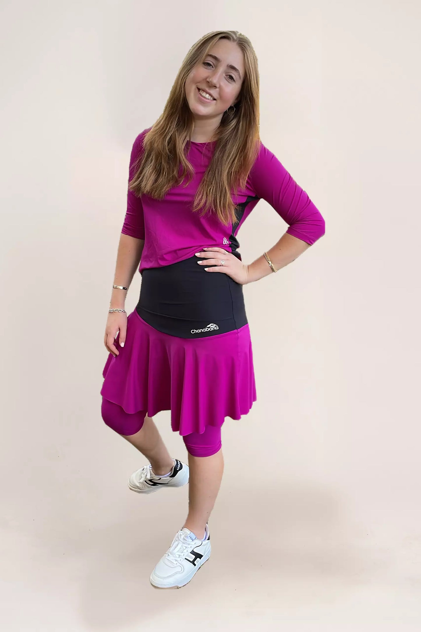Speedy Beatie Magenta & Black 2 Tone Tennis Flair Skirt