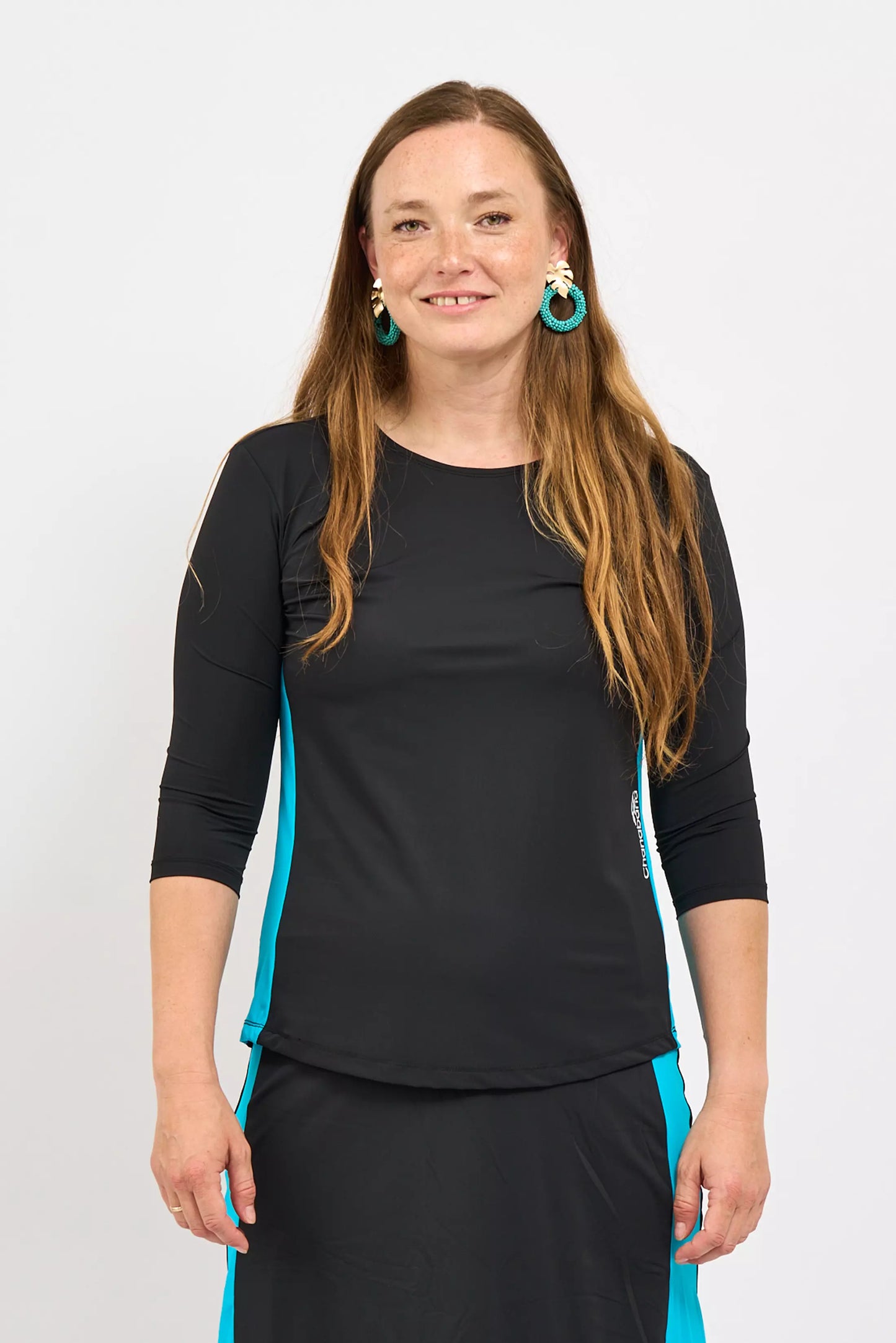 Black Turquoise Exercise Shirt