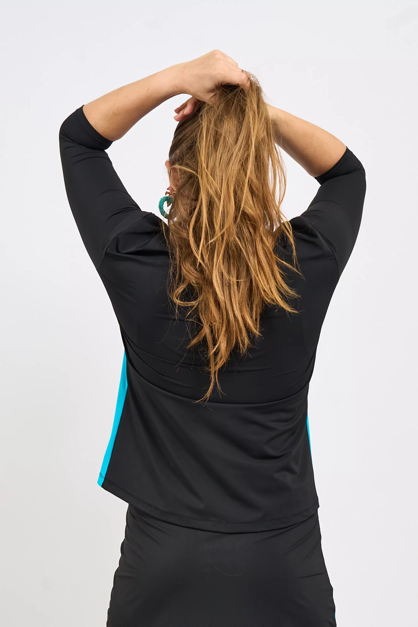 Black Turquoise Exercise Shirt