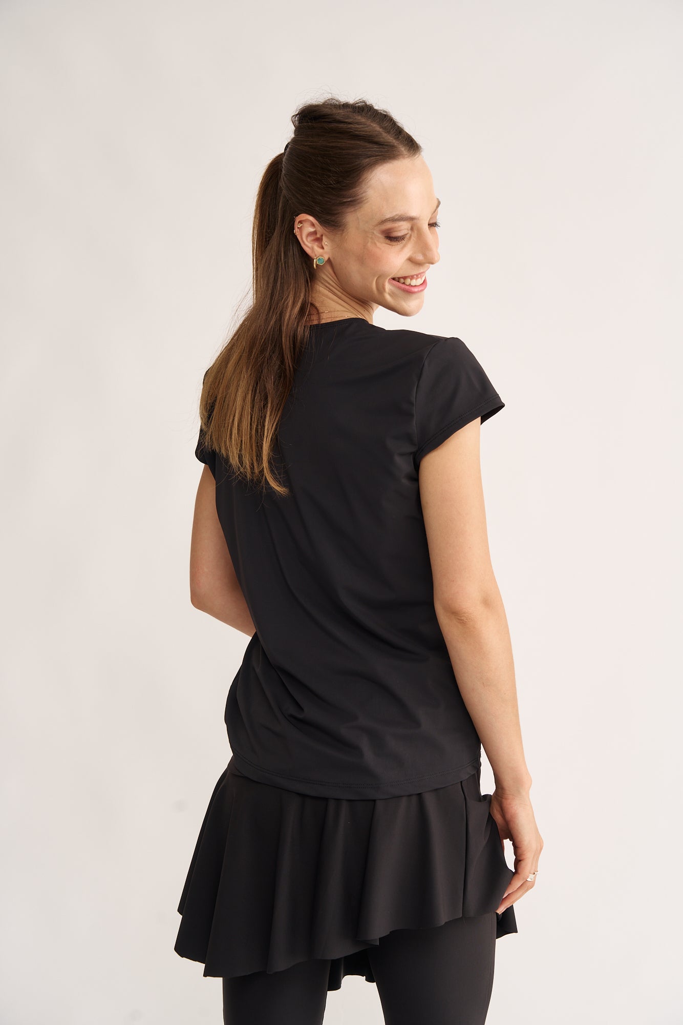 Black Short Sleeve Exercise Shirt