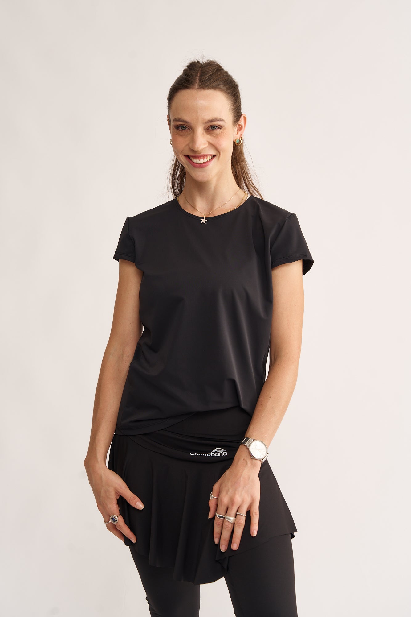 Black Short Sleeve Exercise Shirt