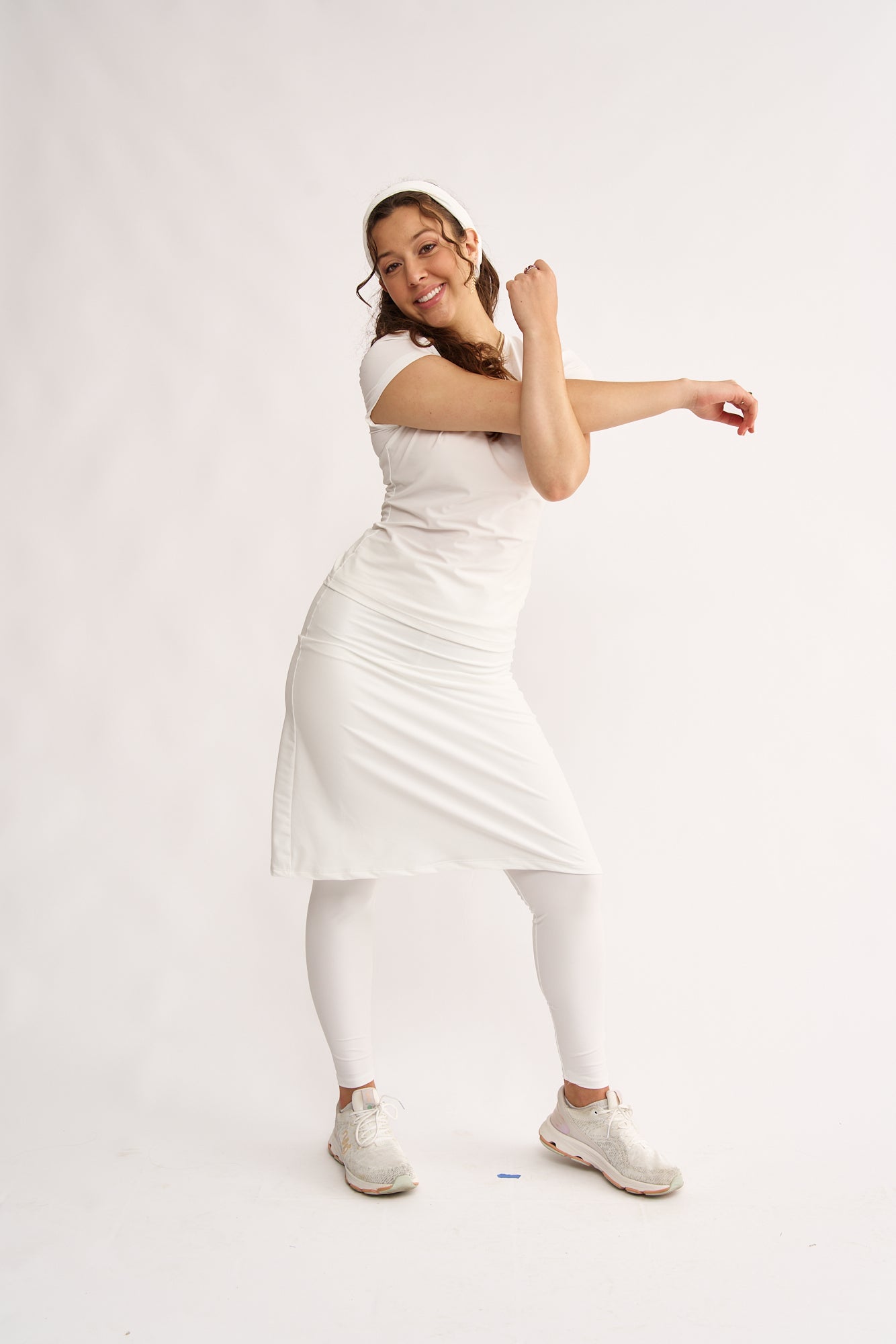White Short Sleeve Exercise Shirt