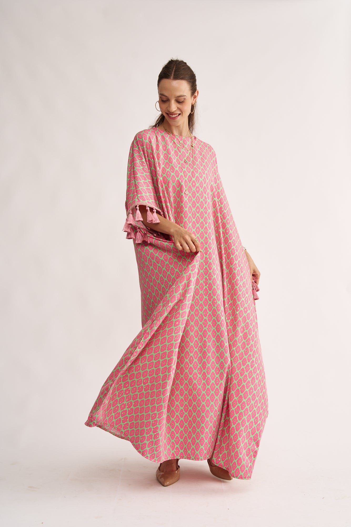 Tassle Bloom Kimono Dress