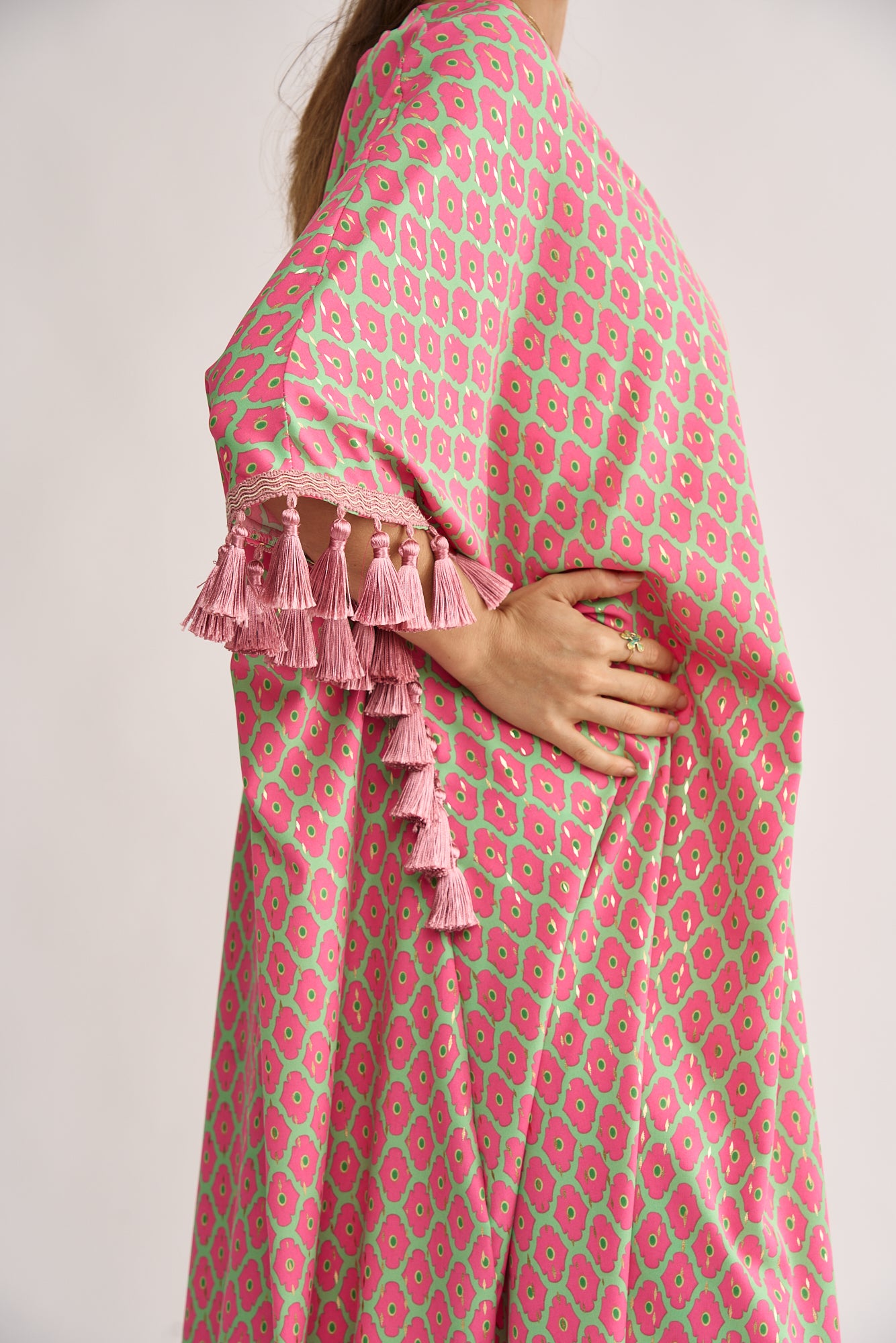 Tassle Bloom Kimono Dress