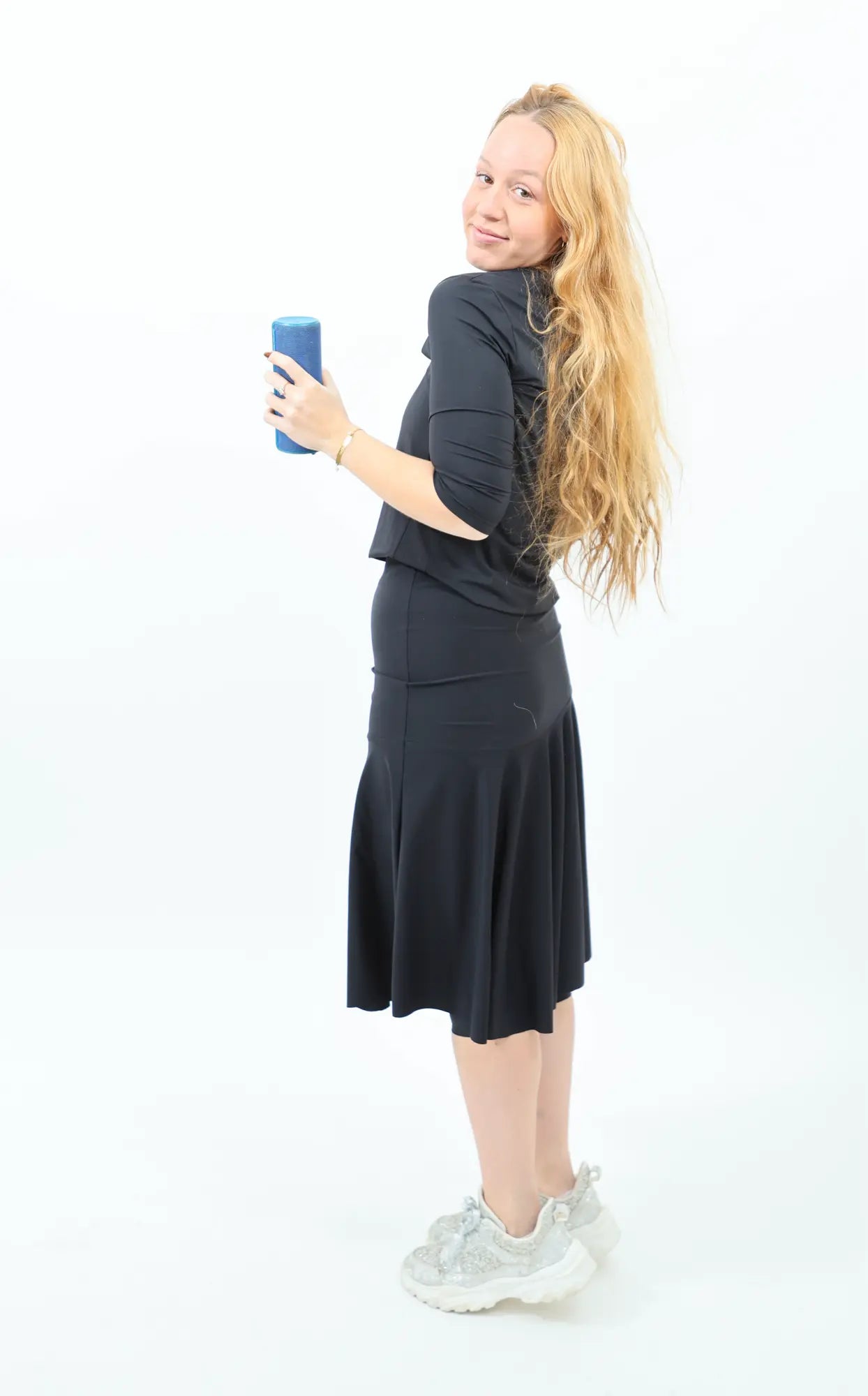 Black Below Knee- Tennis Flair Skirt