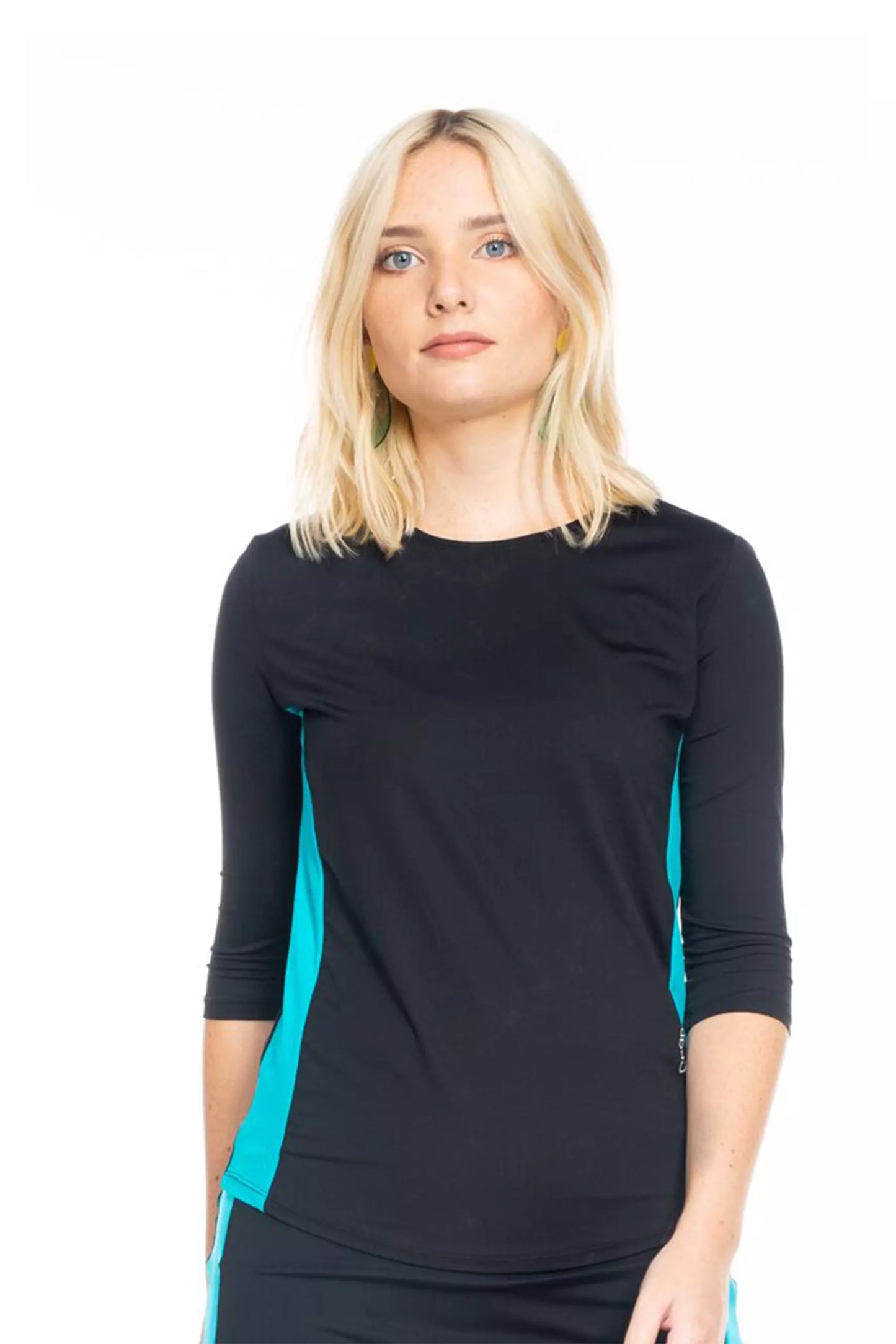 Black Turquoise Exercise Shirt