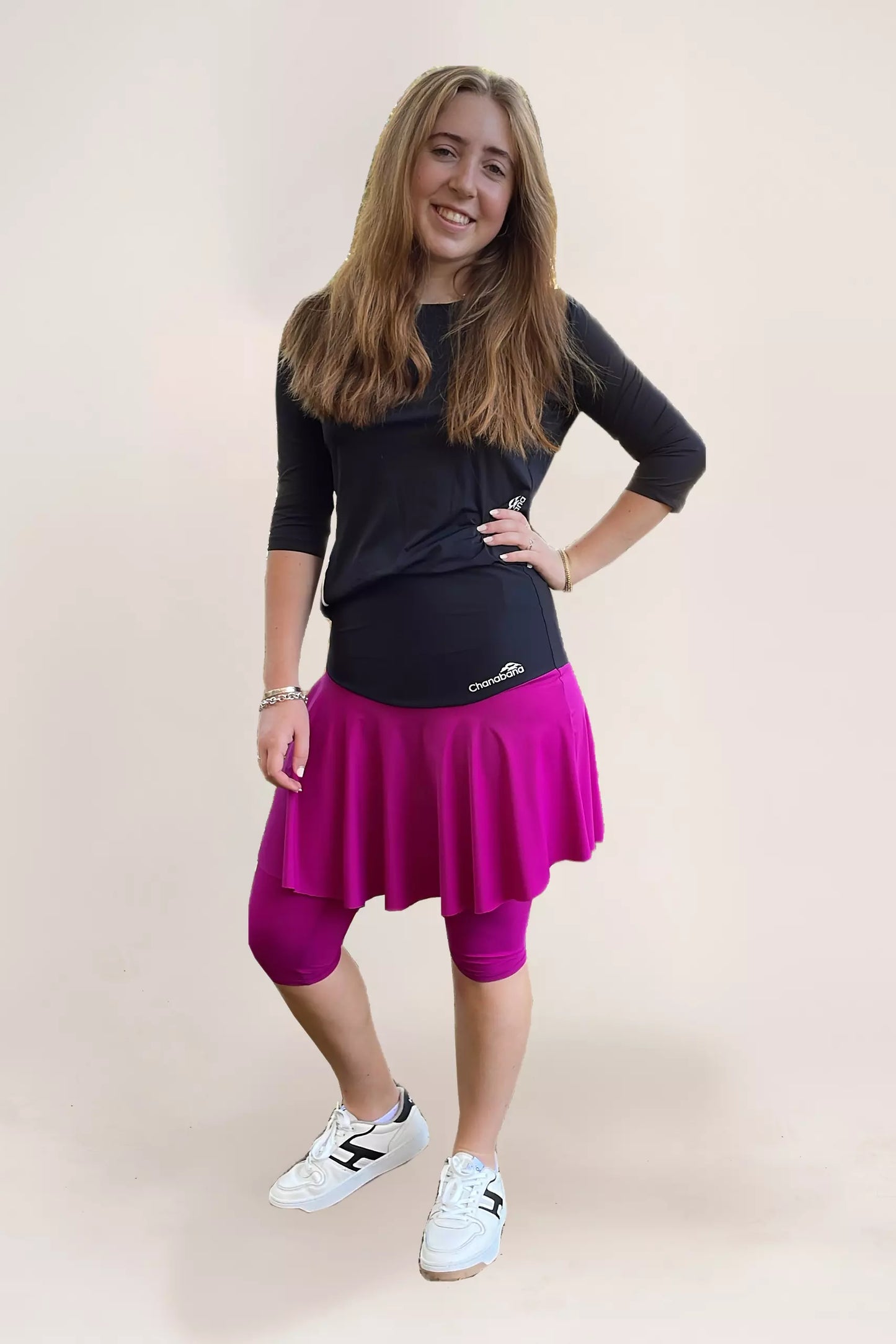 Speedy Beatie Magenta & Black 2 Tone Tennis Flair Skirt