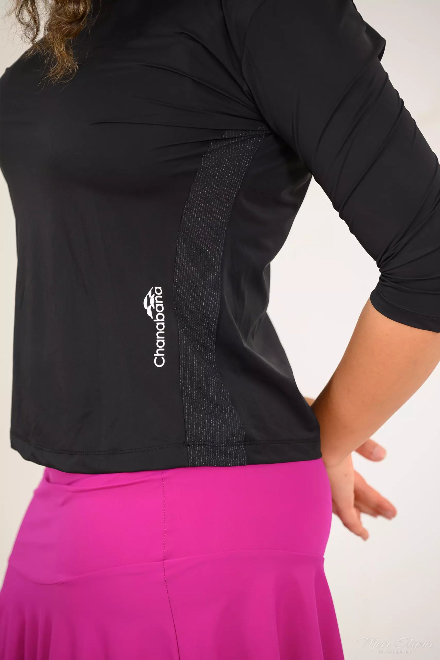 Black Shimmer Exercise Shirt