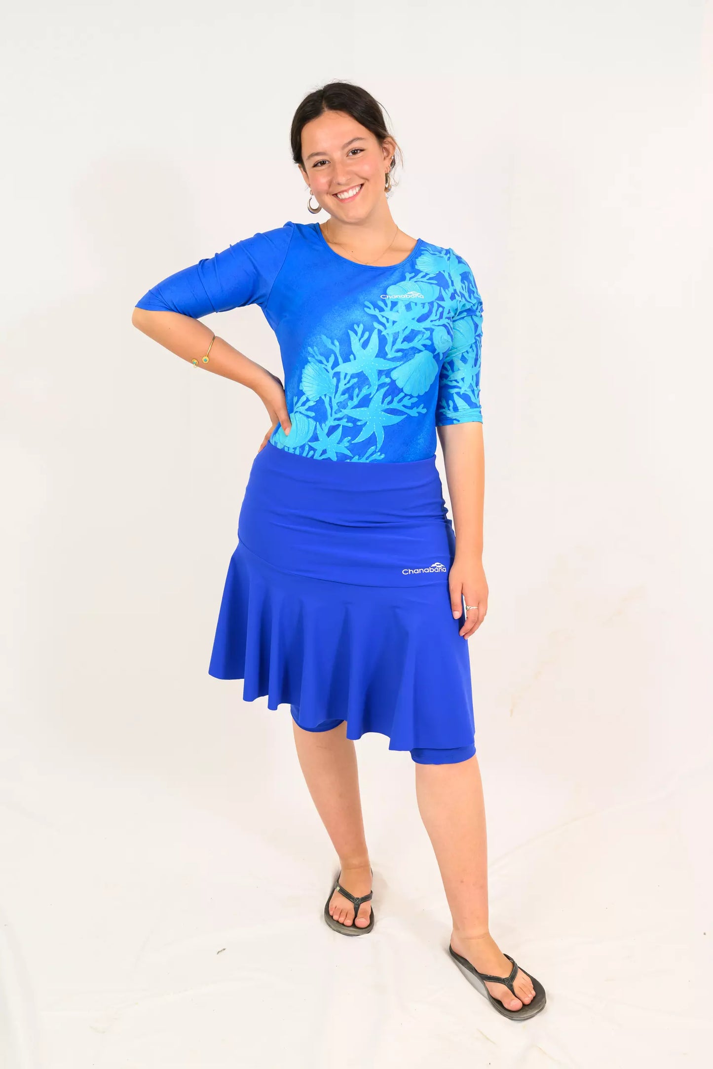 Coral Blue Shimmer Bodysuit