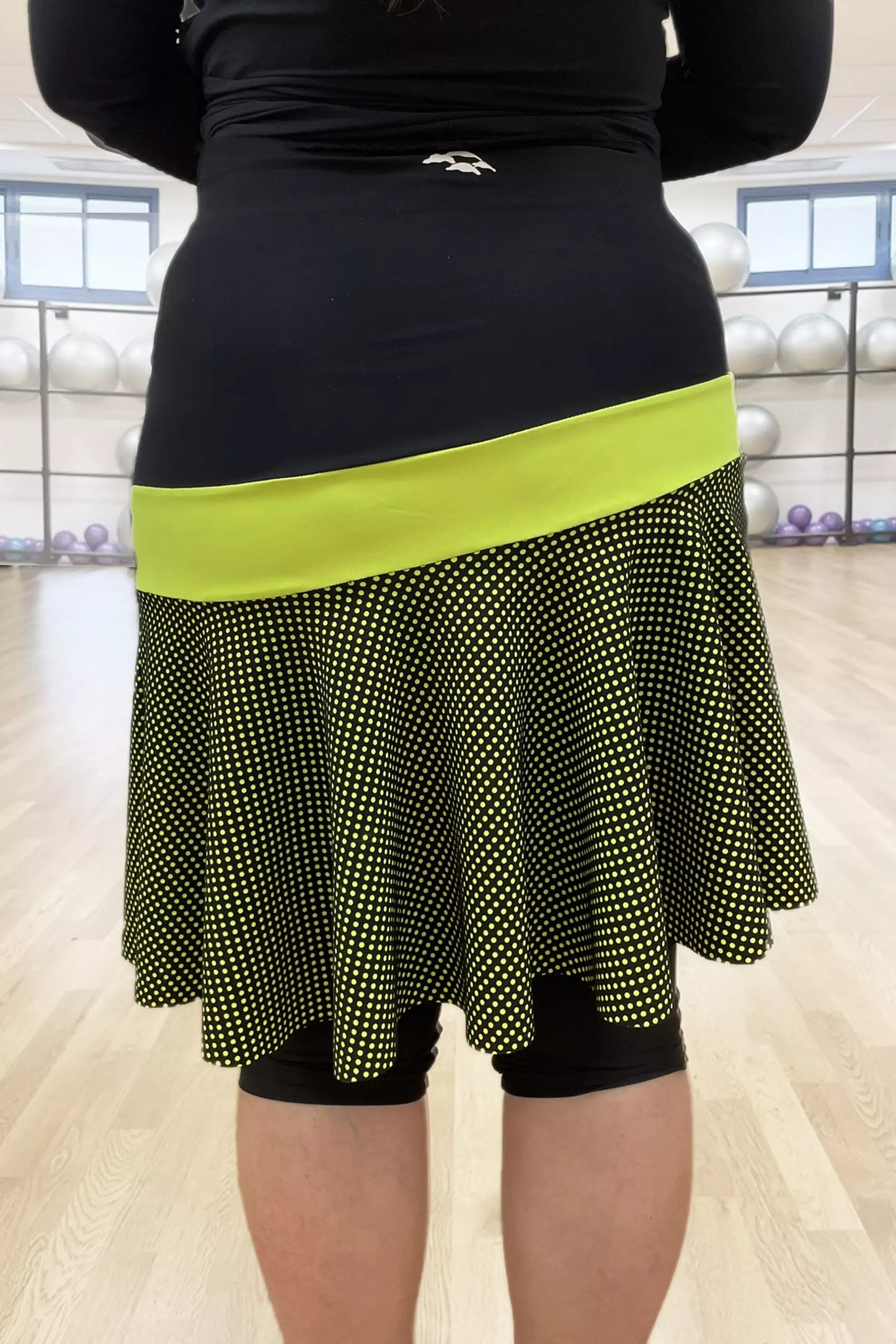 Fun Neon Yellow Asymmetrical Flair Skirt