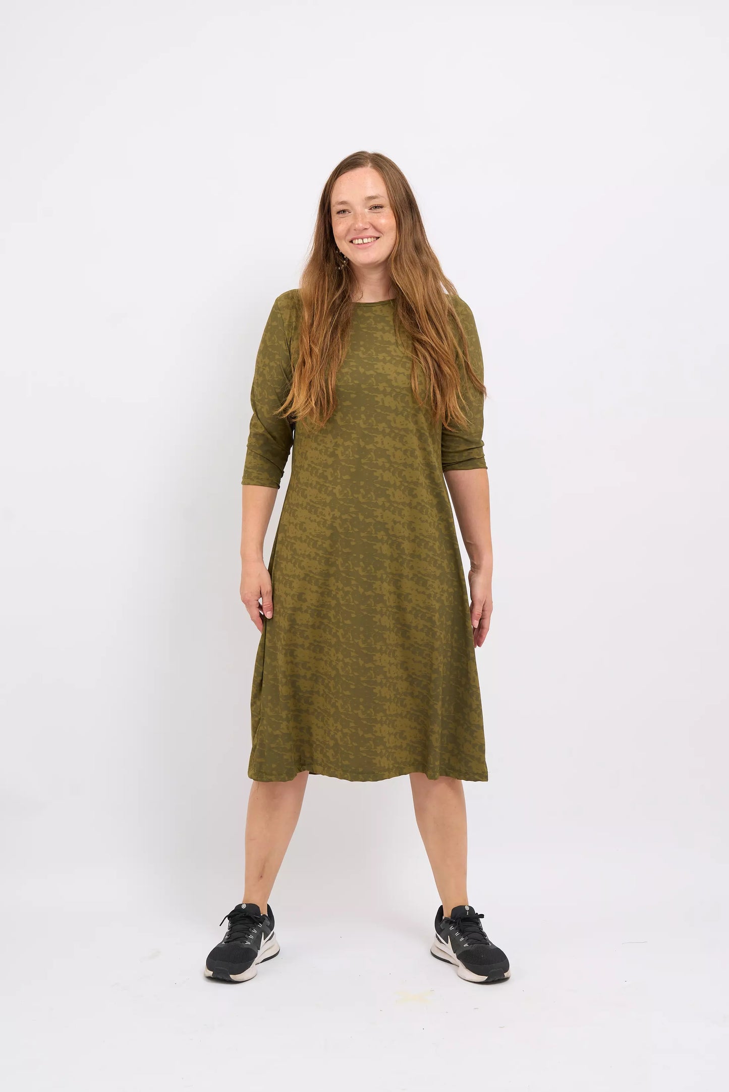 Short Sleeve Golden Olive Lounging Dress