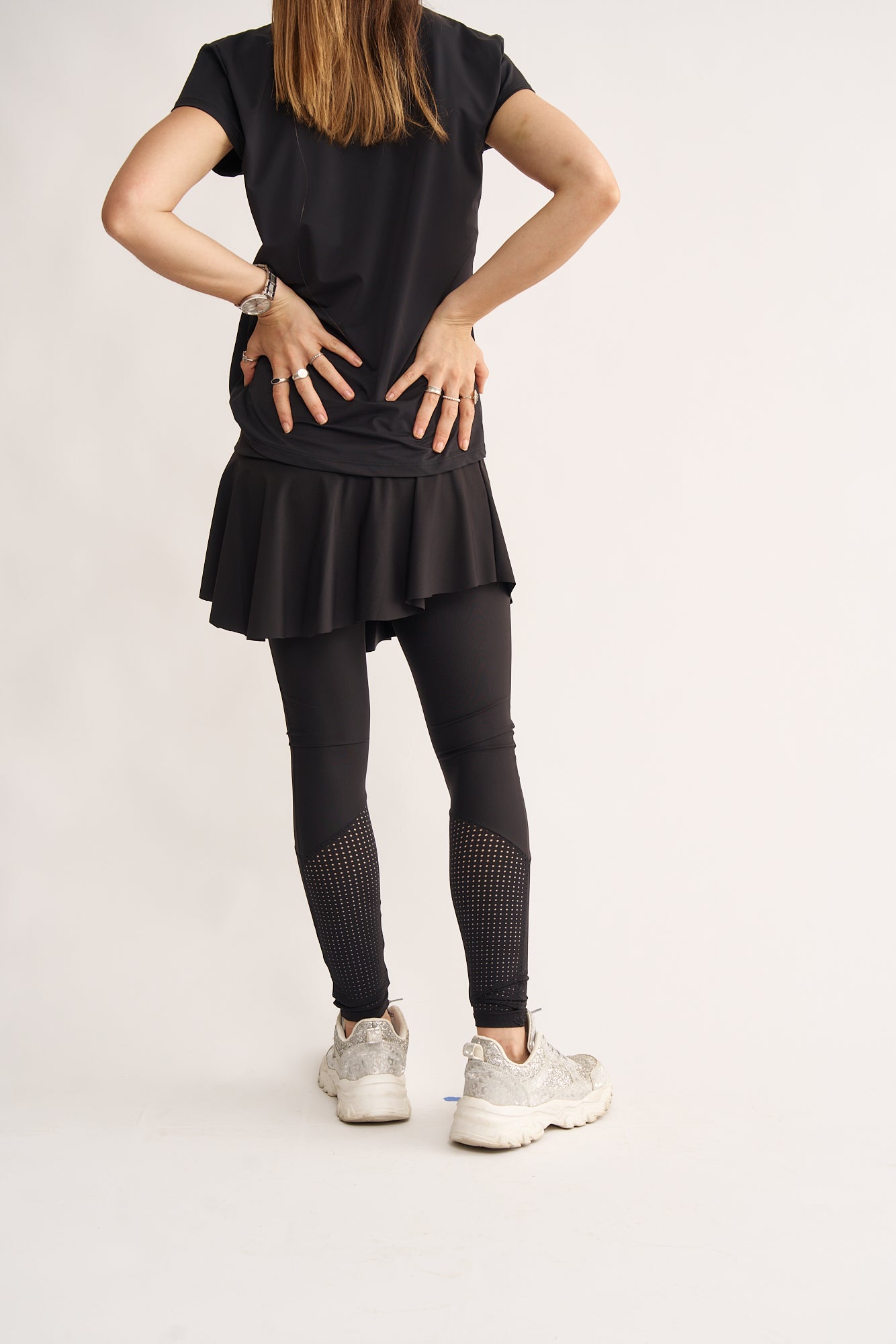 The Sara Skirt- Black Mesh