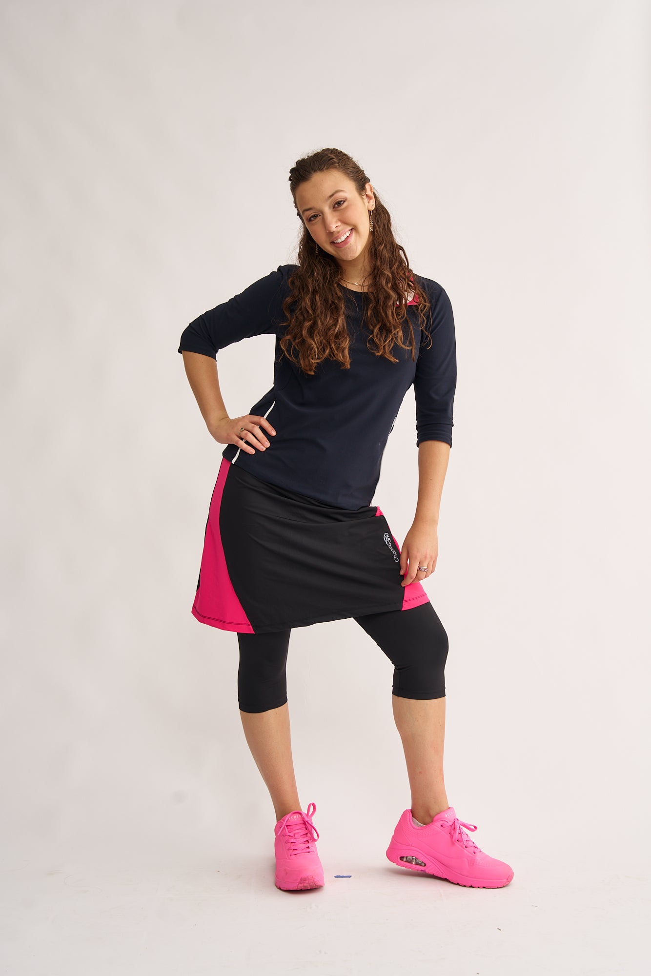 DRY FIT Style Black and White 3/4 Sleeve Exercise Shirt