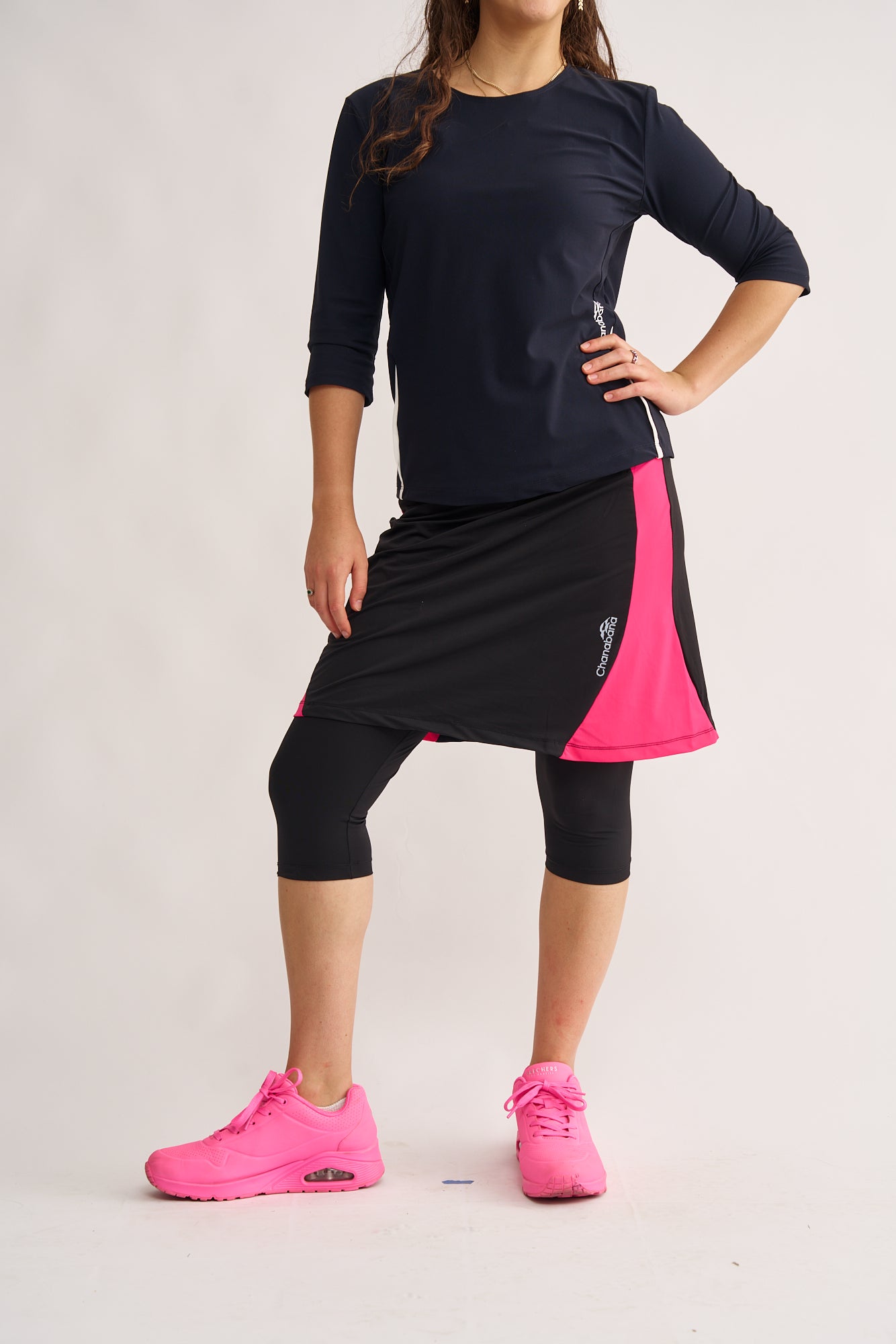 DRY FIT Style Black and White 3/4 Sleeve Exercise Shirt