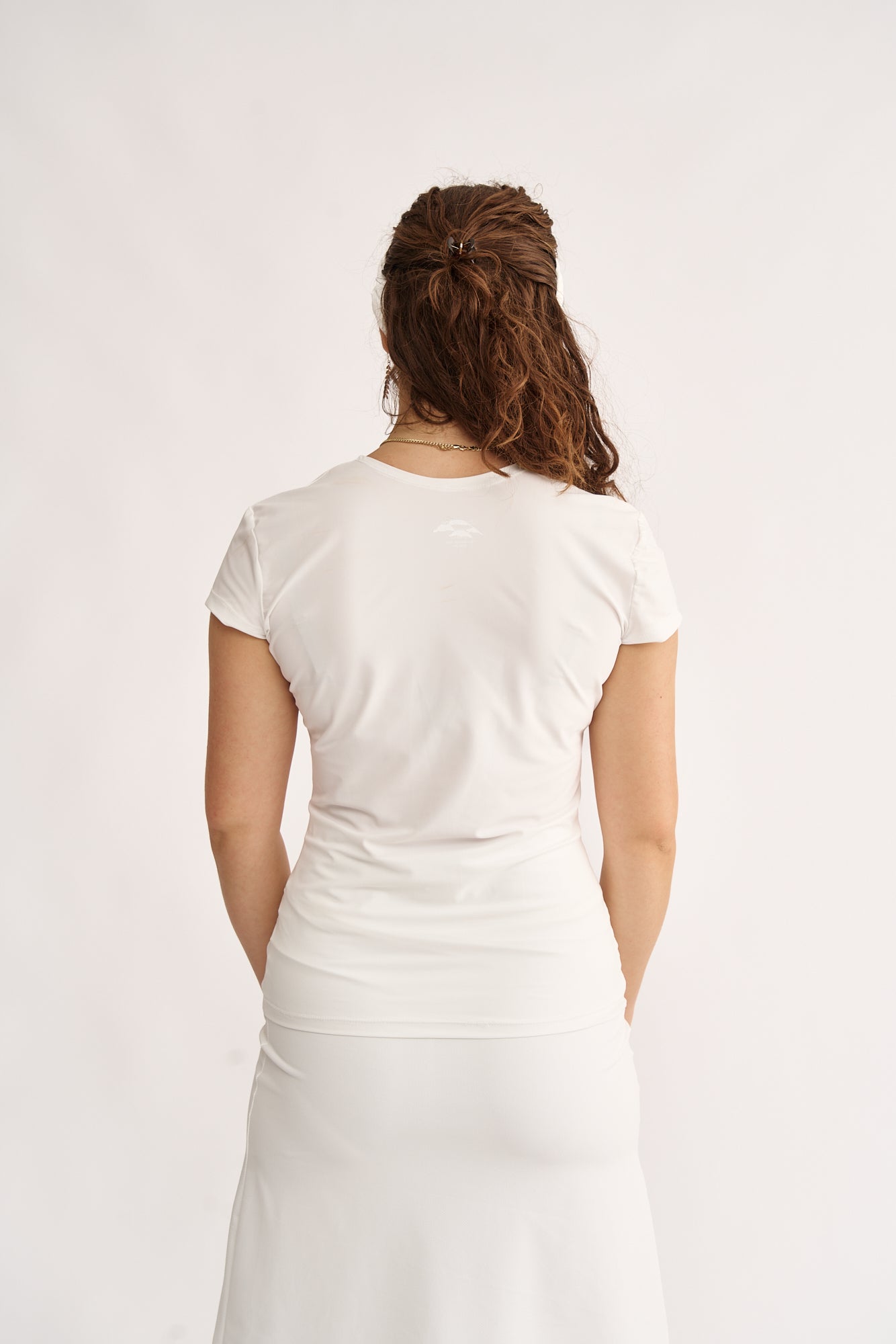 White Short Sleeve Exercise Shirt
