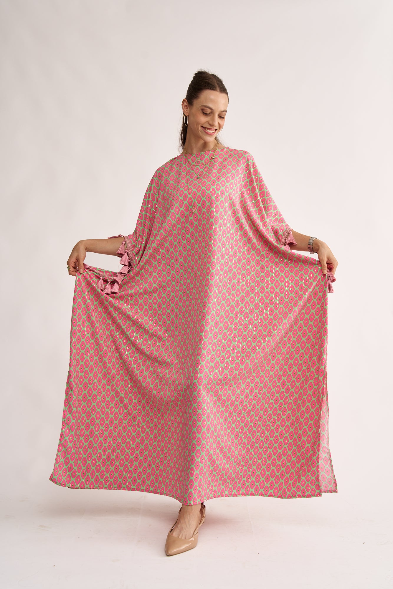 Tassle Bloom Kimono Dress