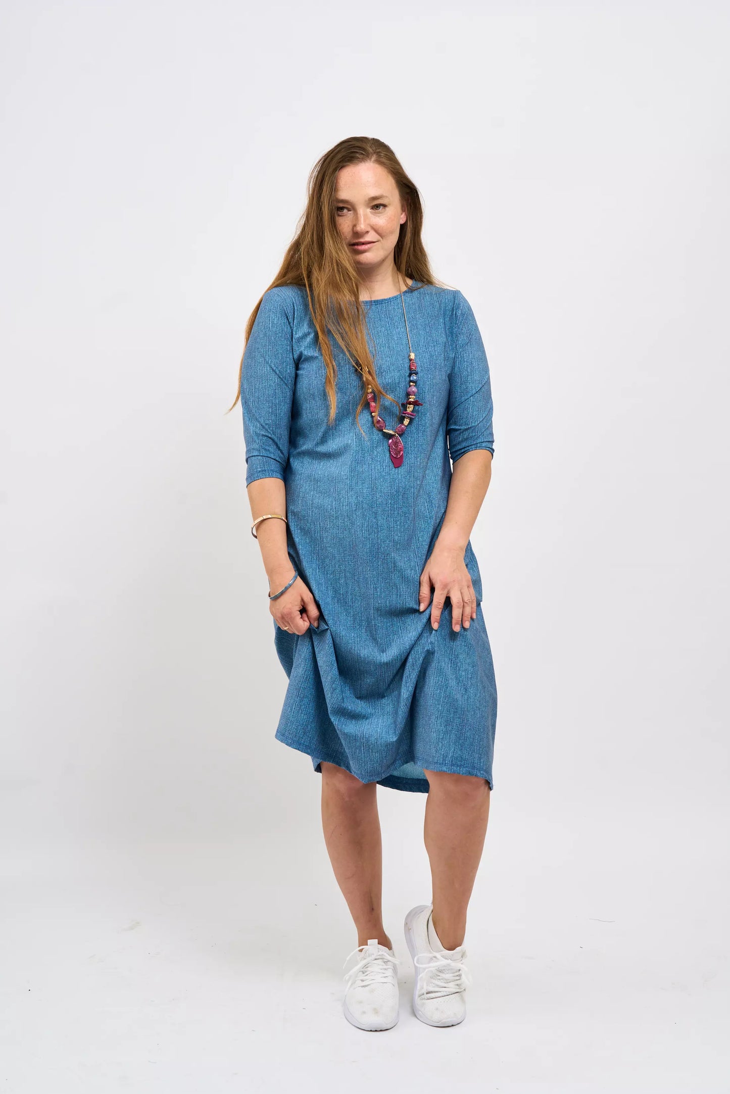 Short Sleeve Denim Lounging Dress