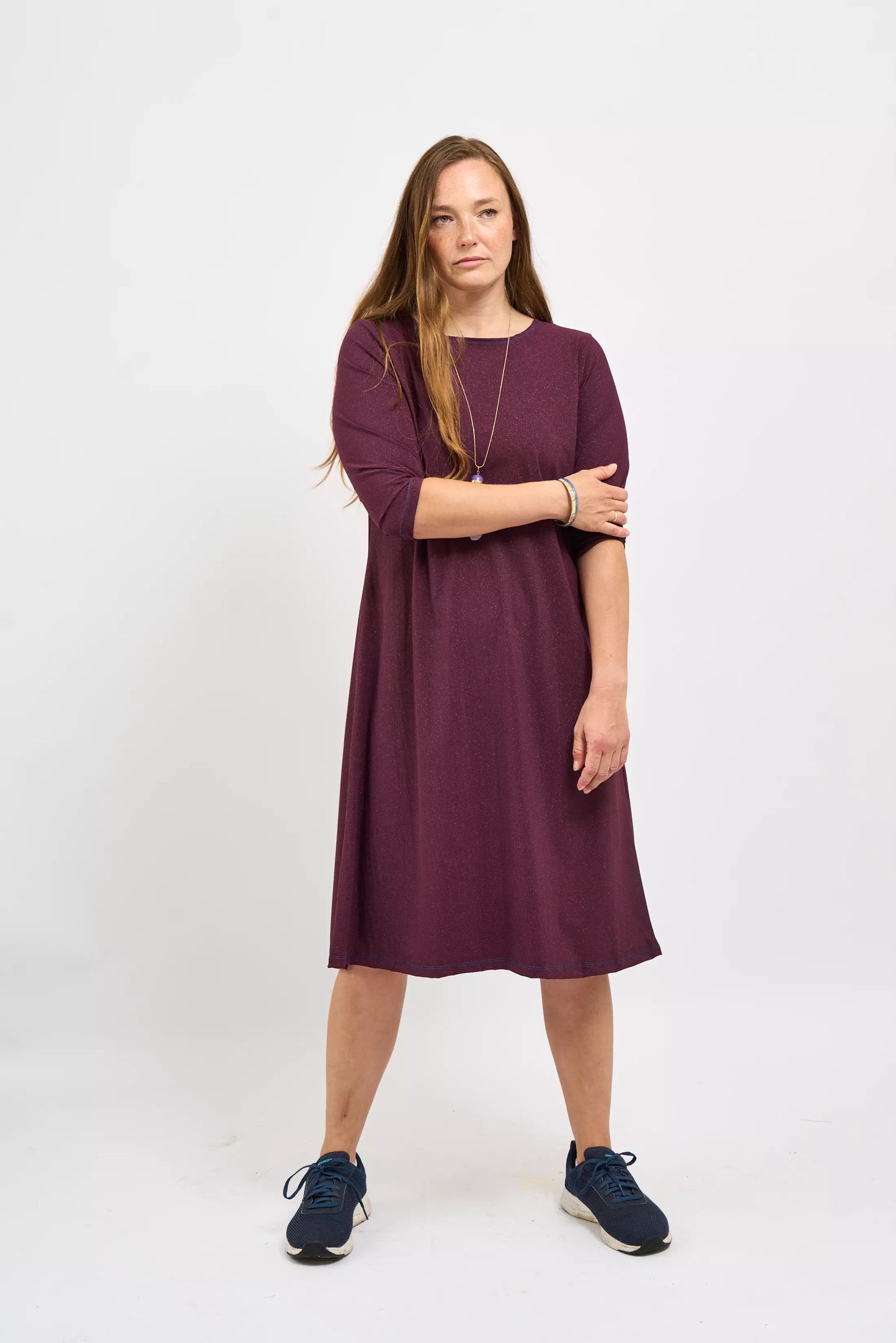 Plum Shimmer Lounging Dress