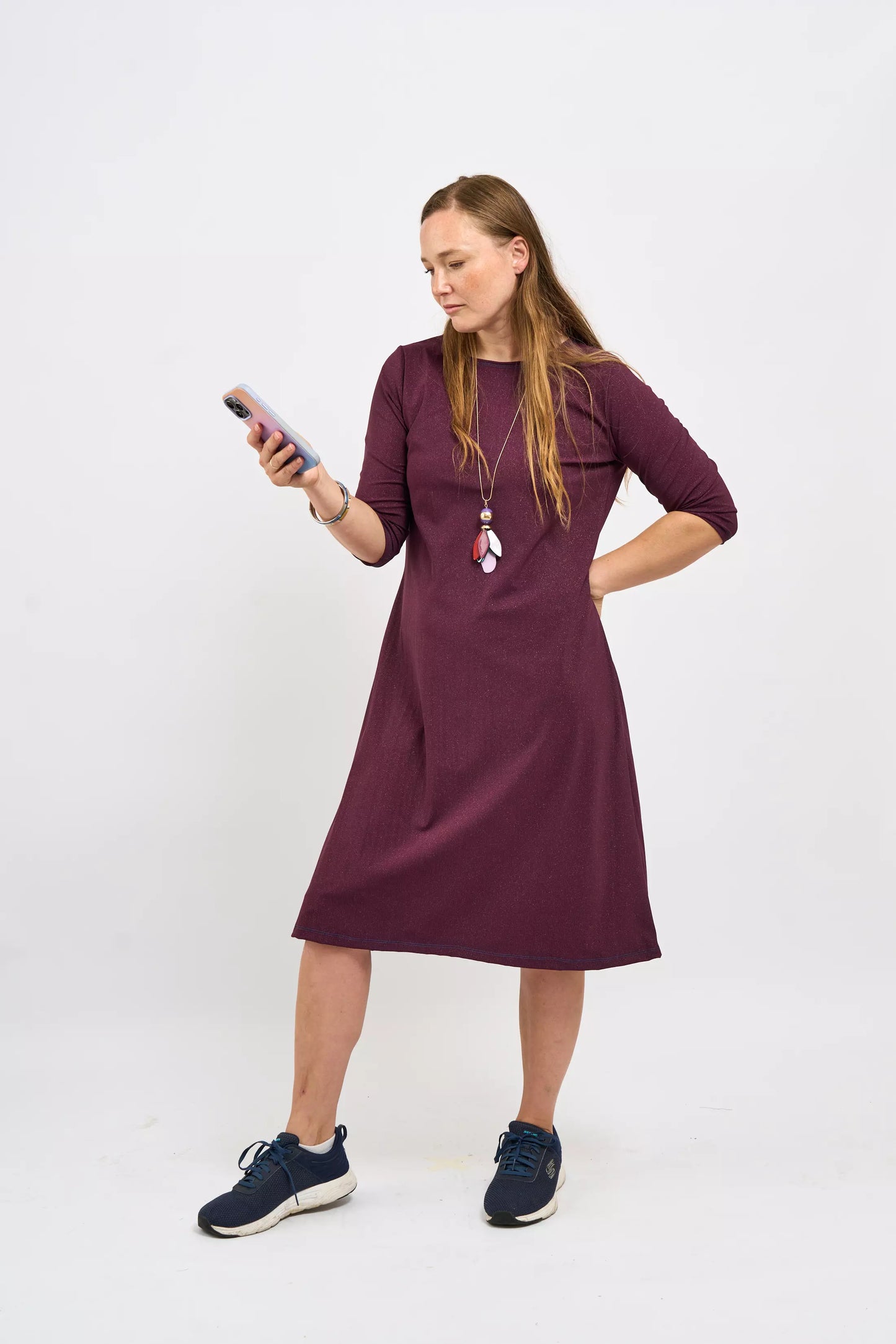 Plum Shimmer Lounging Dress