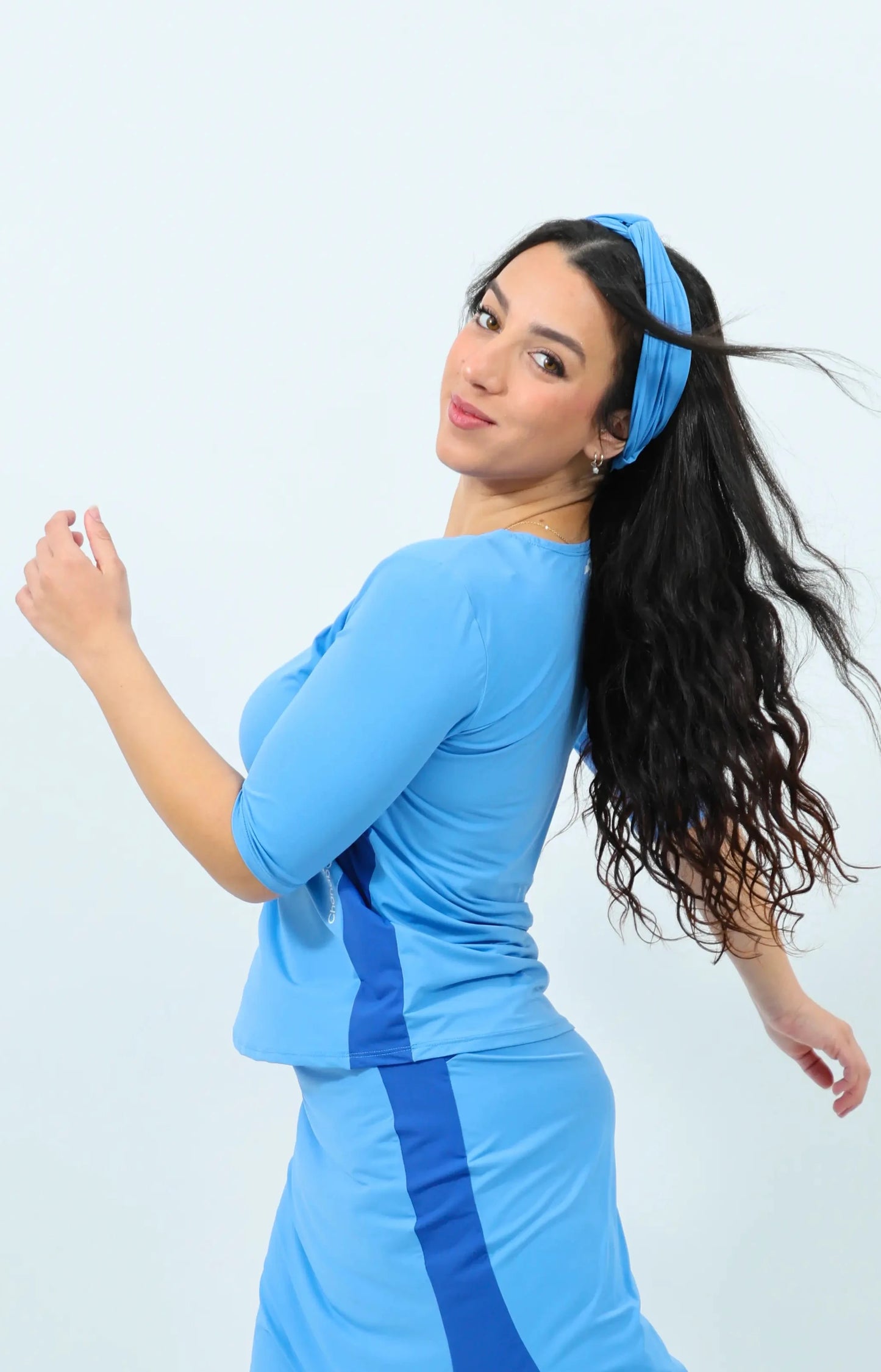 Blue Aura Exercise Shirt- Long Torso