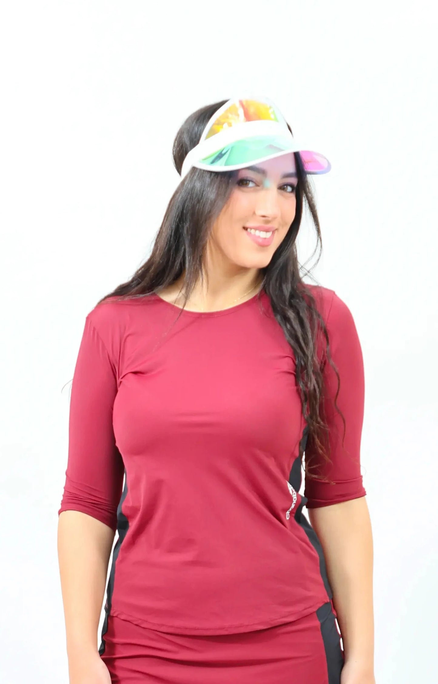 Burgundy Exercise Shirt- Long Torso