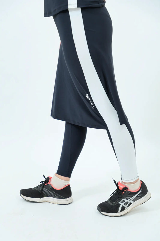 Black and White Skajort StayDown Skirt- Long