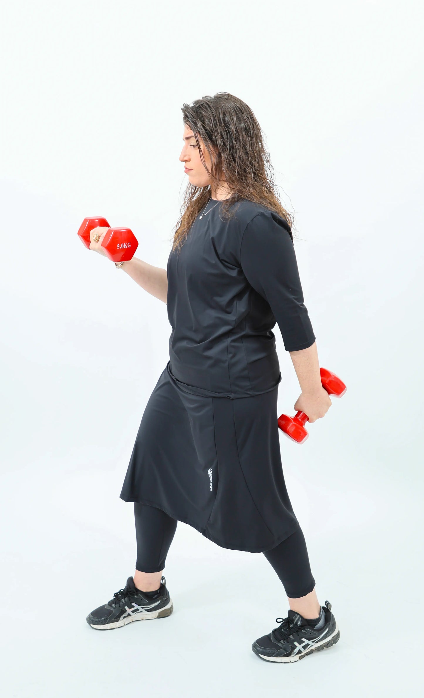 חצאית לאה בצבע טורקיז שחור