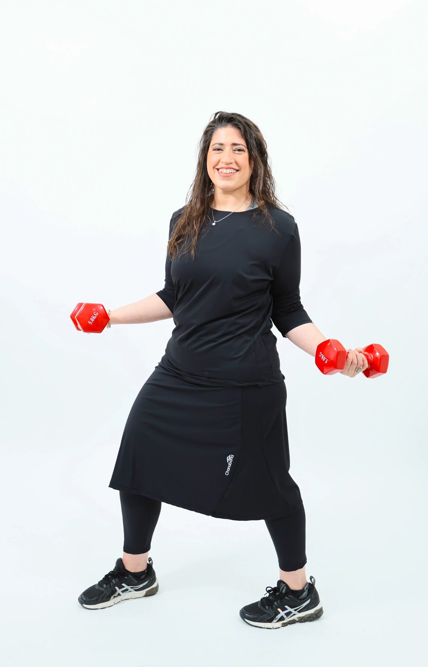 חצאית לאה בצבע טורקיז שחור