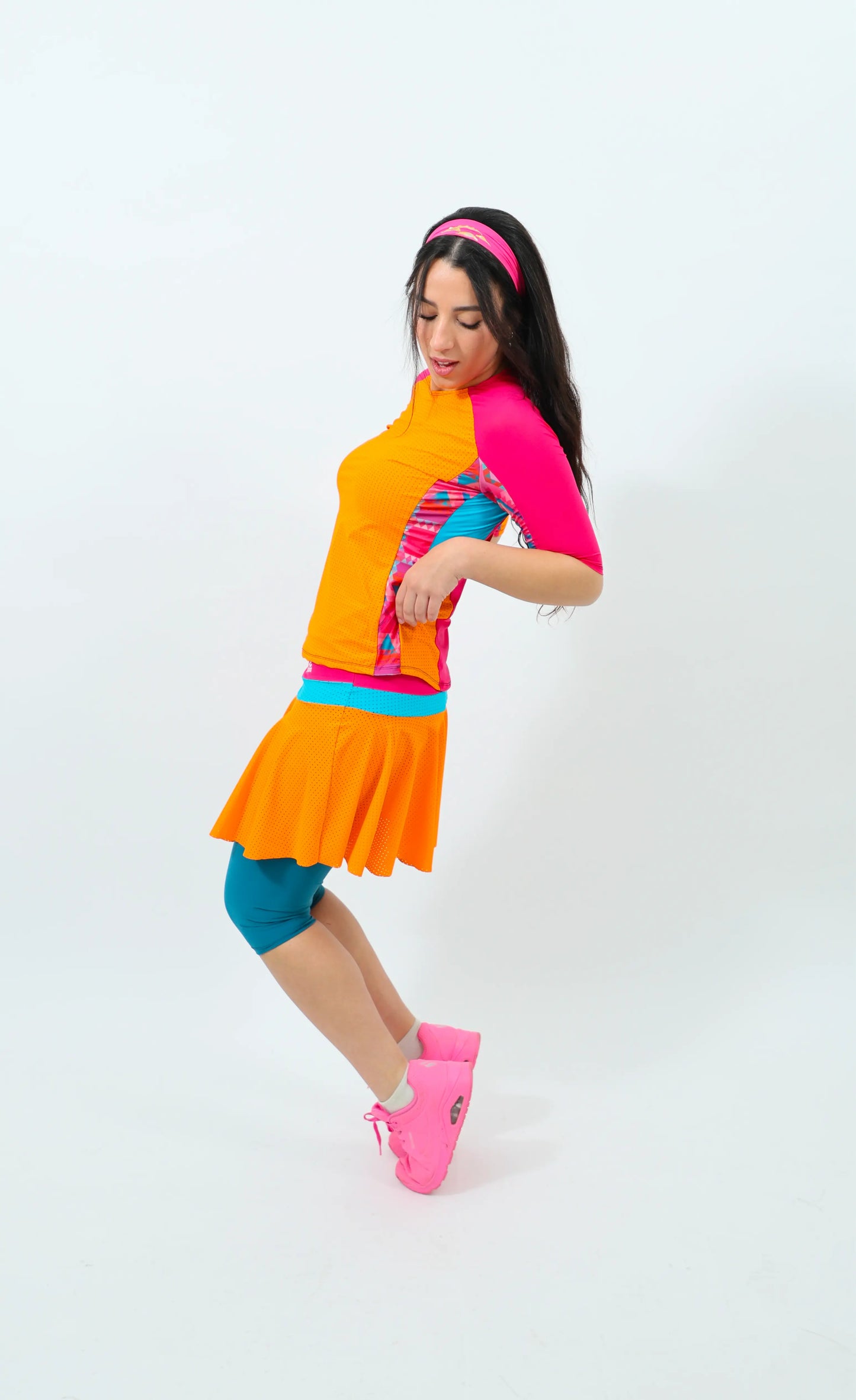COLOR BLOCK Mesh Tennis Flair Skirt- Limited Edition!