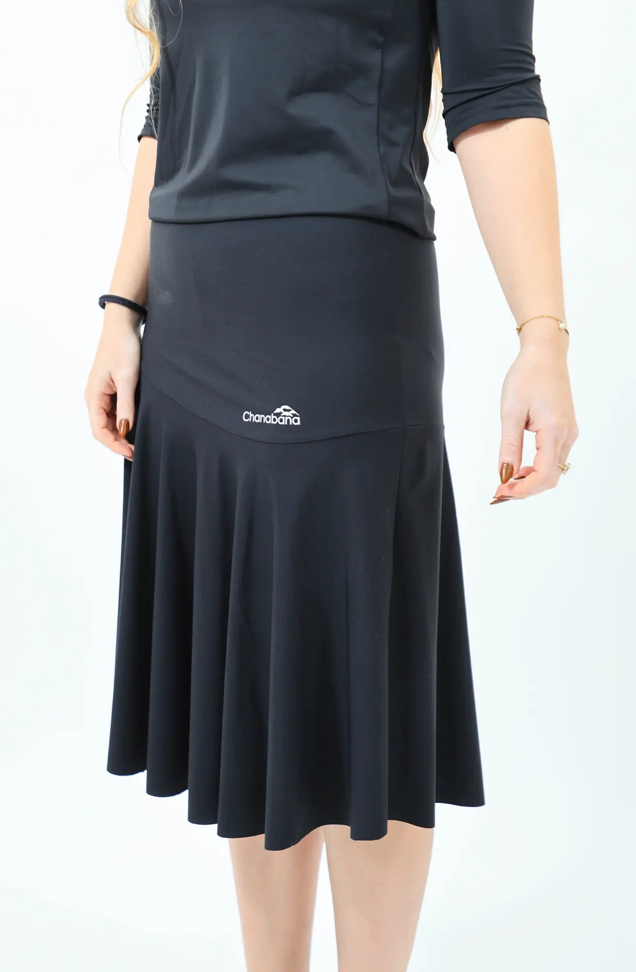 Black Below Knee- Tennis Flair Skirt