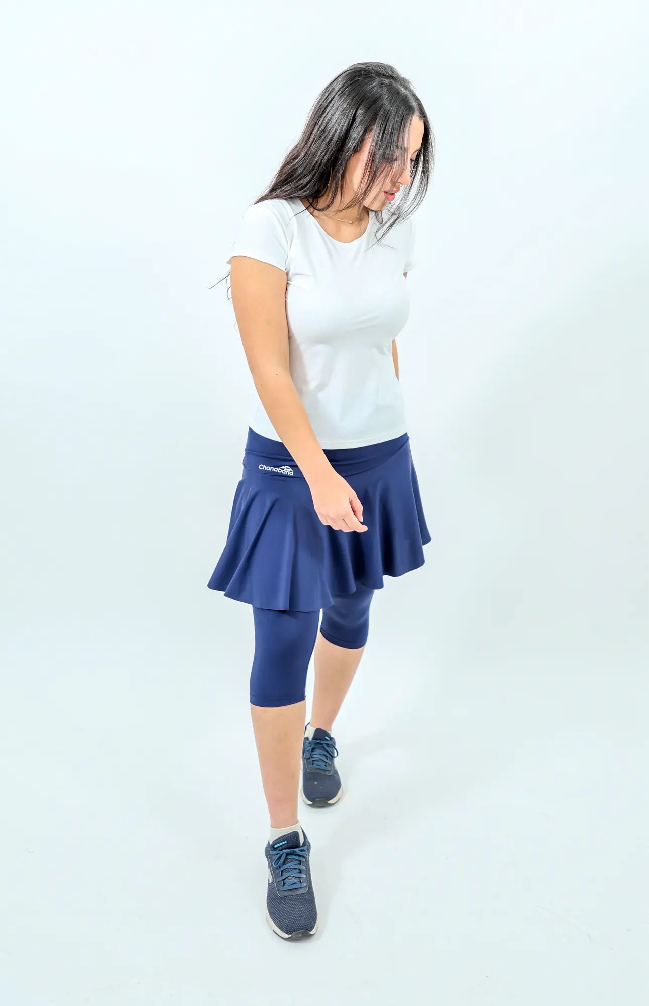 Navy Blue Tennis Flair Skirt