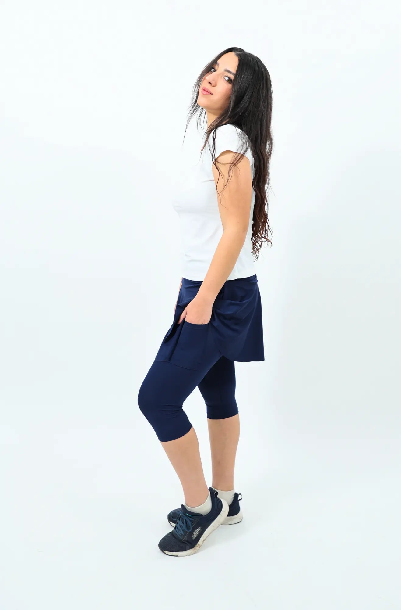 Navy Blue Tennis Flair Skirt