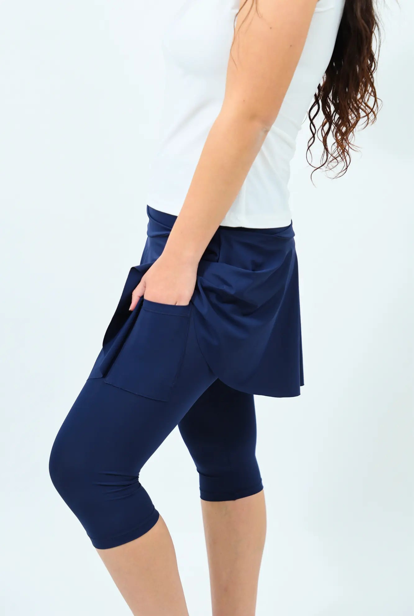 Navy Blue Tennis Flair Skirt