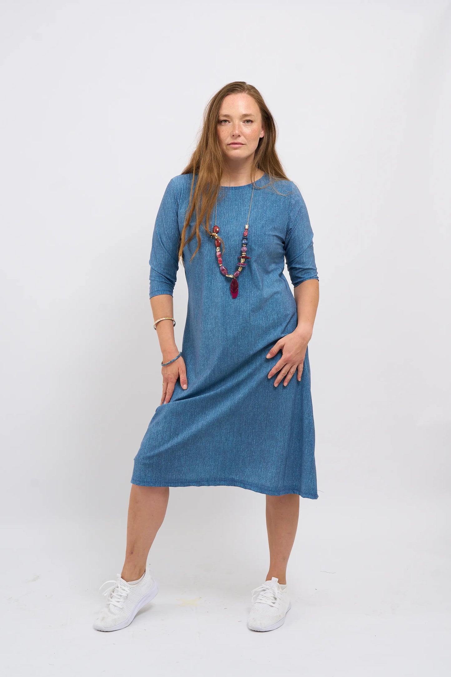 Short Sleeve Denim Lounging Dress