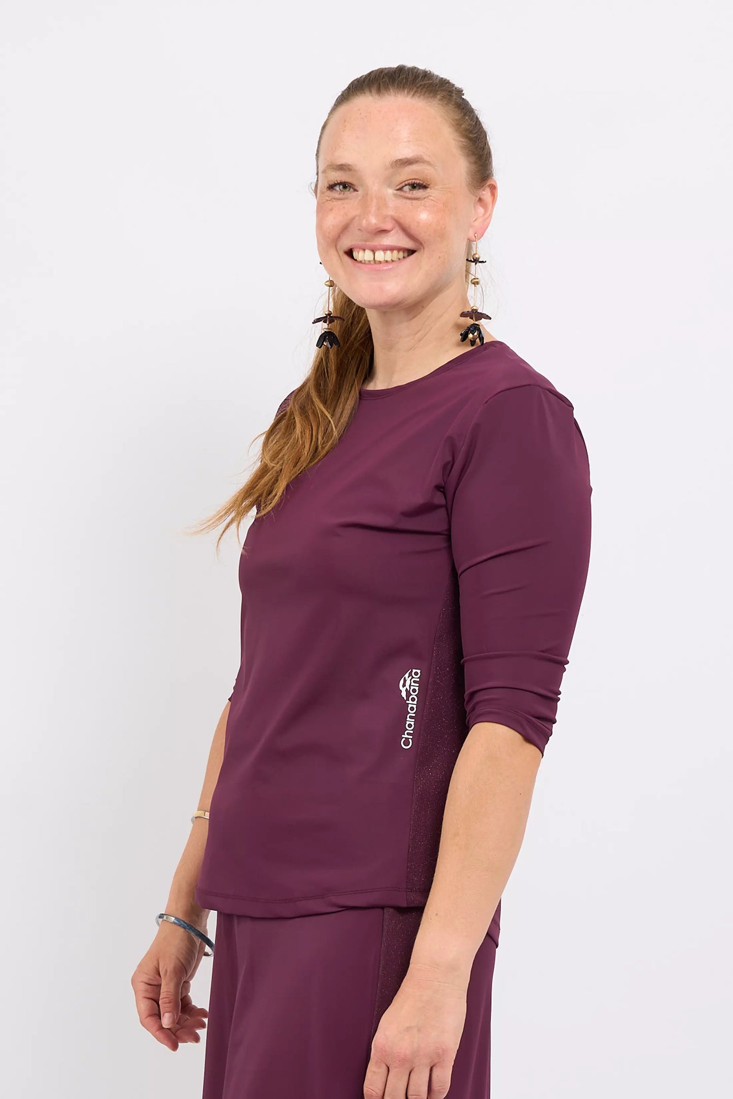 Plum Shimmer Exercise Shirt