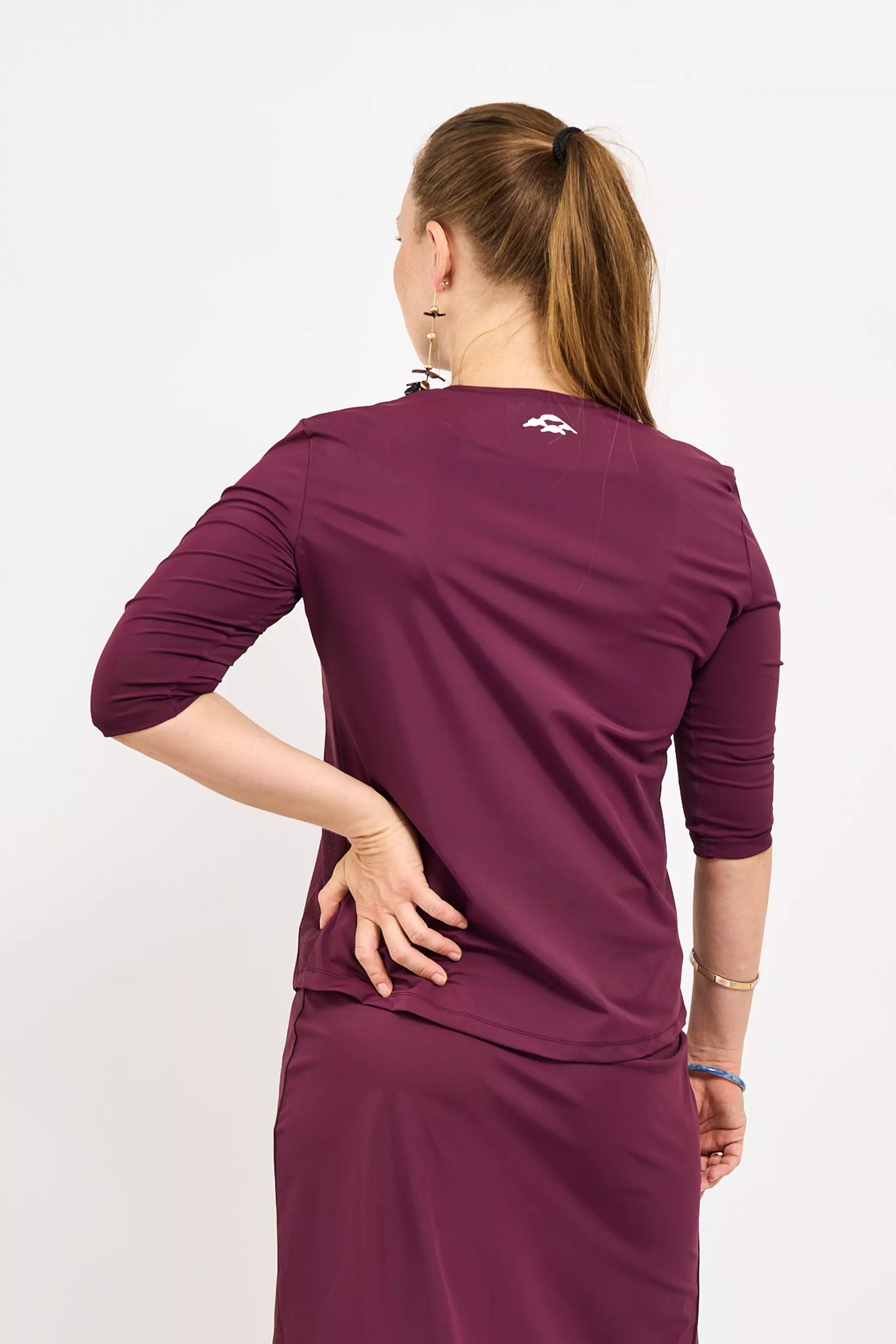 Plum Shimmer Exercise Shirt