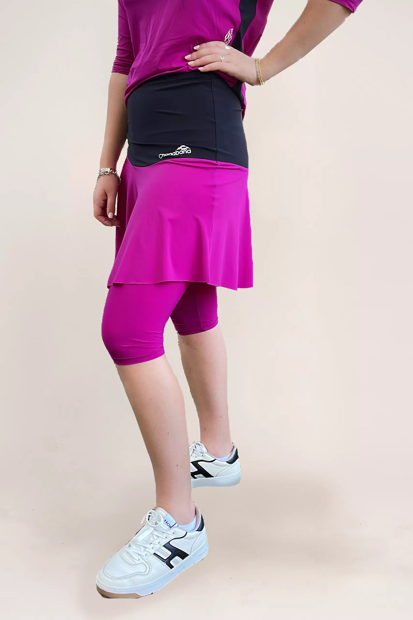 Speedy Beatie Magenta & Black 2 Tone Tennis Flair Skirt